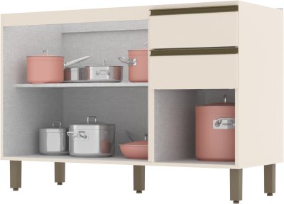 Connect Armario Lavabo 02 Puertas 03 Cajones 1.200 mm
